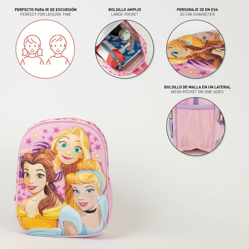 Schulrucksack Disney Princess Rosa 25 x 31 x 10 cm