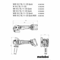 Meuleuse d'angle Metabo WB 18 1100 W 125 mm