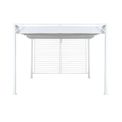 Pergola DKD Home Decor Blanc 296 x 296 x 225 cm Acier