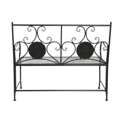 Banc DKD Home Decor Noir Multicouleur Mosaïque 111 x 54 x 88 cm