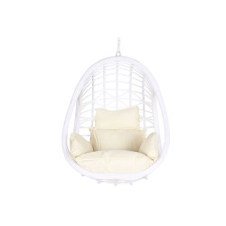 Fauteuil de jardin suspendu DKD Home Decor 90 x 70 x 110 cm Métal rotin synthétique Blanc