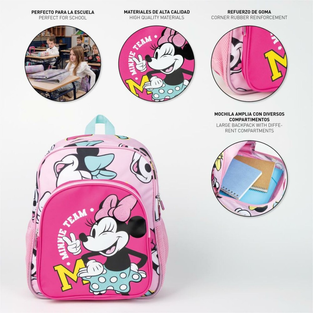 Schulrucksack Minnie Mouse Pink 31 x 12 x 38 cm