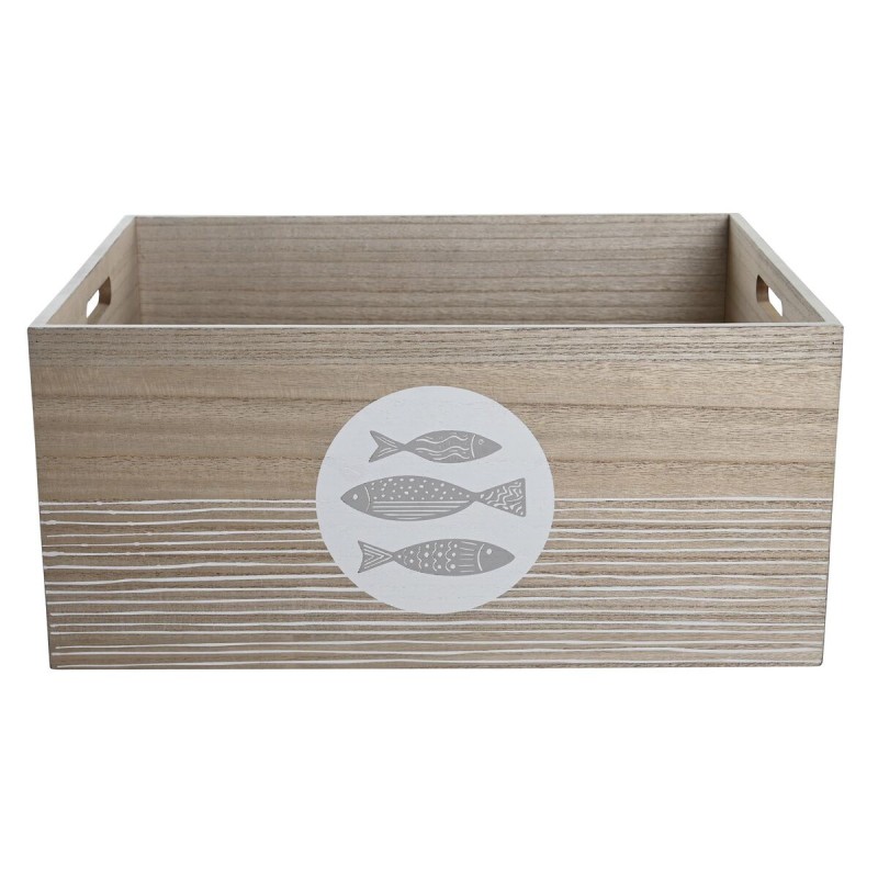 Dekorative Box DKD Home Decor natürlich Holz MDF Spiralen Mediterraner 50 x 40 x 22,5 cm