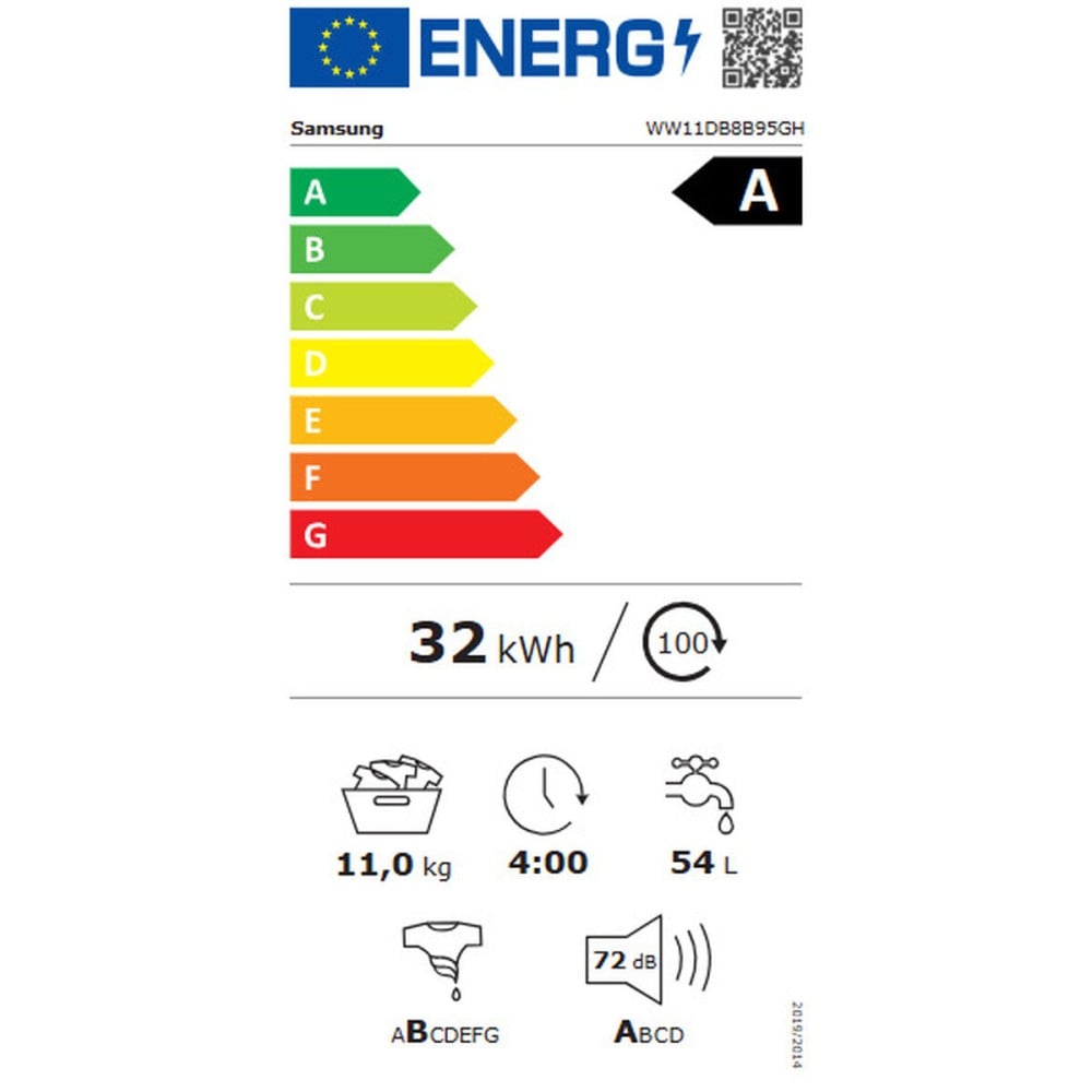 Washing machine Samsung WW11DB8B95GHU3 60 cm 1400 rpm 11 Kg