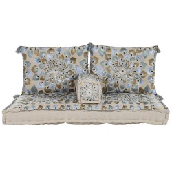 Garden sofa DKD Home Decor Blue Beige 155 x 76 x 65 cm 150 x 76 x 20 cm