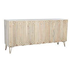 Buffet DKD Home Decor 160 x 38 x 75 cm Doré Bois Blanc Marron Clair