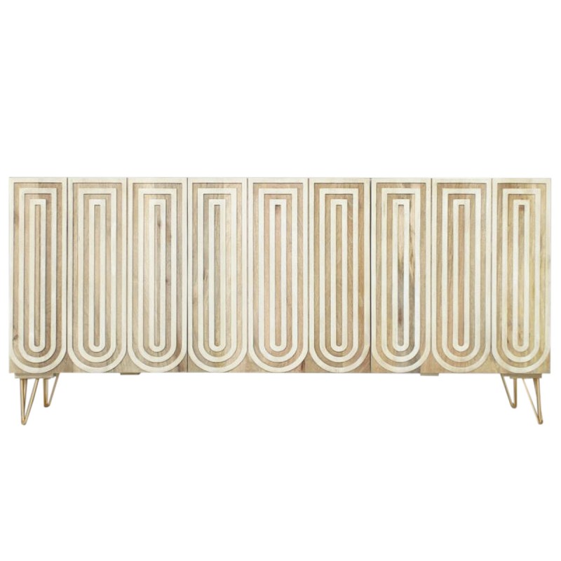 Sideboard DKD Home Decor 160 x 38 x 75 cm Golden Wood White Light brown