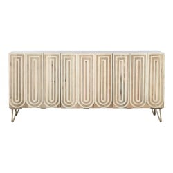 Sideboard DKD Home Decor 160 x 38 x 75 cm Golden Wood White Light brown