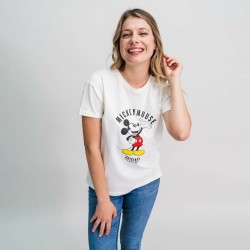 Damen Kurzarm-T-Shirt Mickey Mouse Weiß