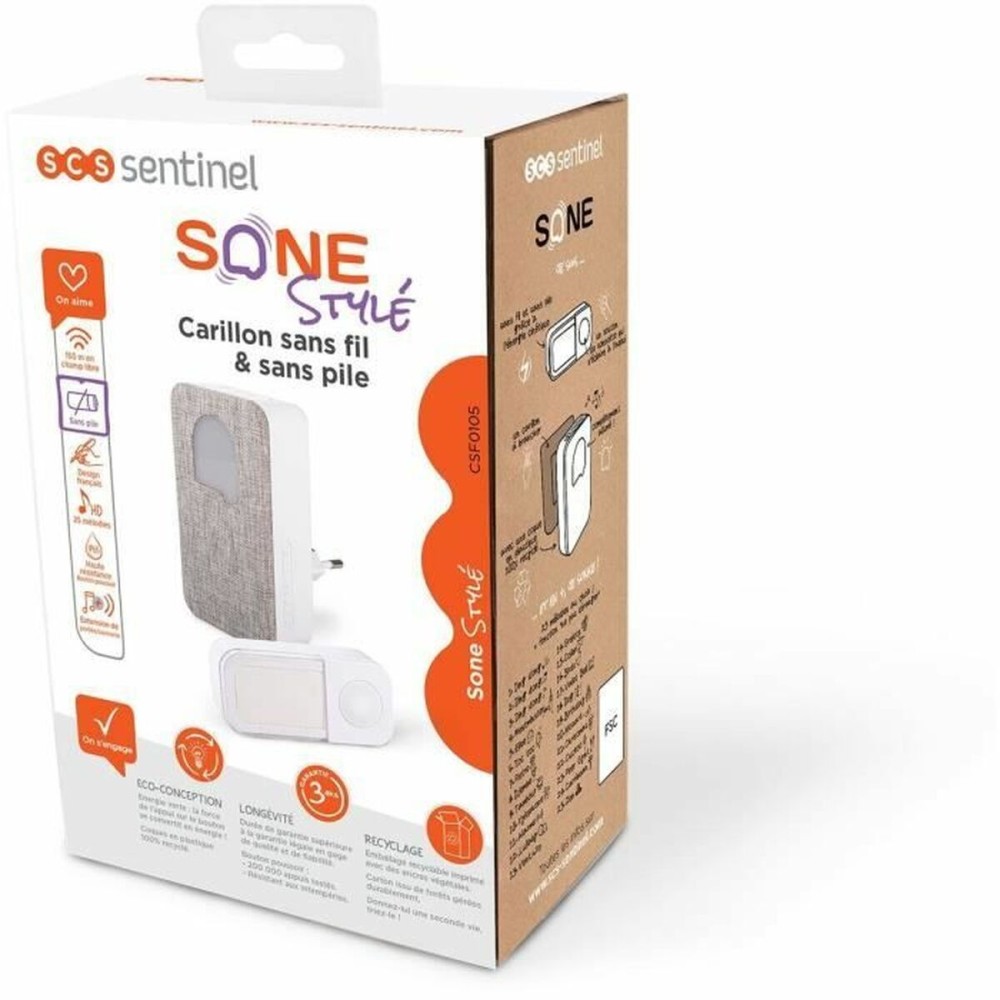 Sonnette Sans Fil avec Bouton-Pressoir SCS SENTINEL