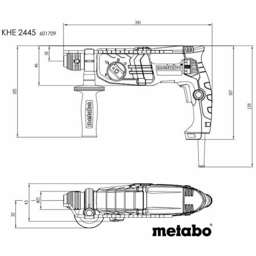 Bohrhammer Metabo 601709500 800 W