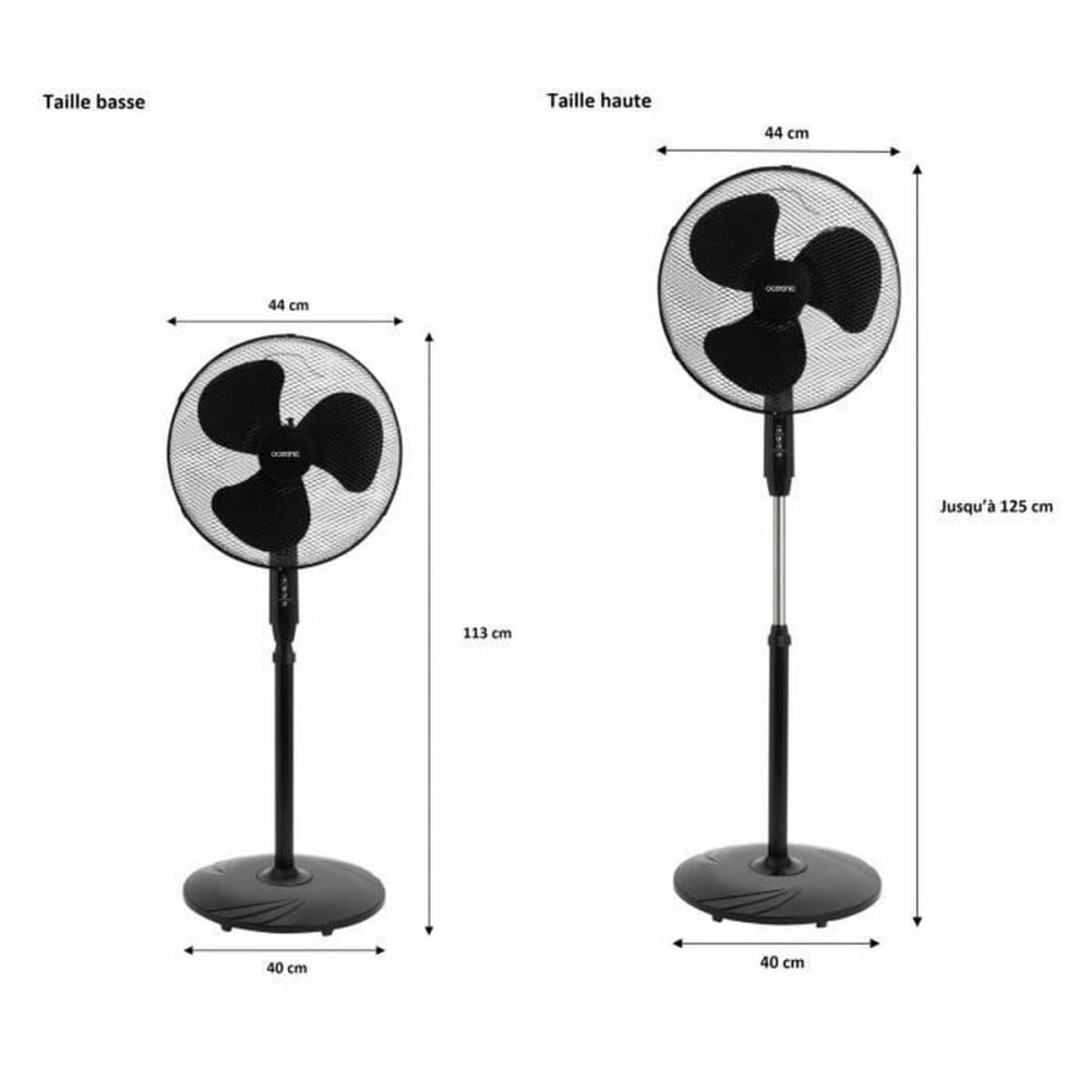 Freestanding Fan Oceanic 683568 Black 45 W