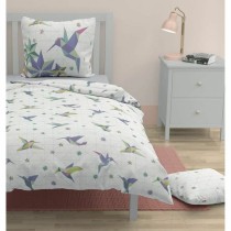 Parure de couette Roupillon Birdie 140 x 200 cm Bleu 2 Pièces