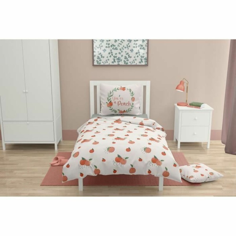 Duvet cover set Roupillon peach 140 x 200 cm White 2 Pieces