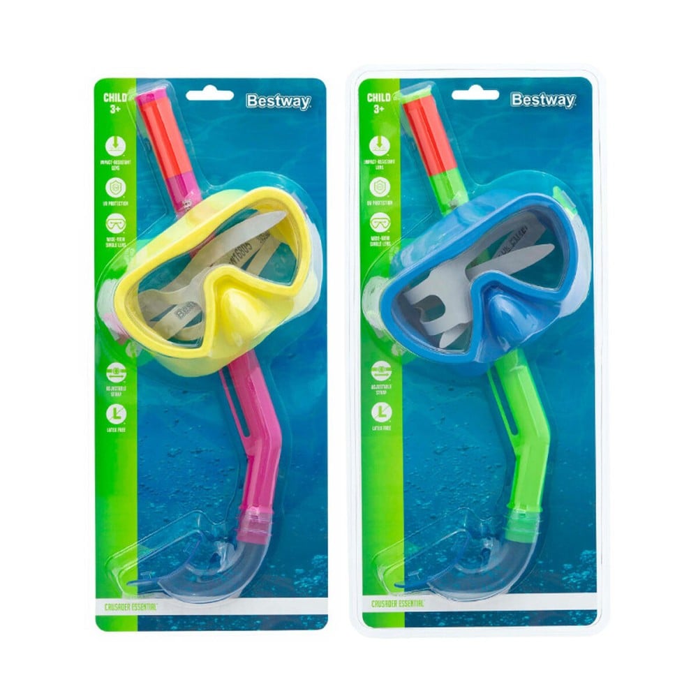 Bestway Ensemble Masque et Tube Junior Valve de Purge Couleur Assortie +7 Ans Plage et Piscine 24032