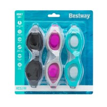 Bestway Lunettes de Natation Adulte Bracelet Silicone Couleur Assortie +14 Ans Plage et Piscine 21077