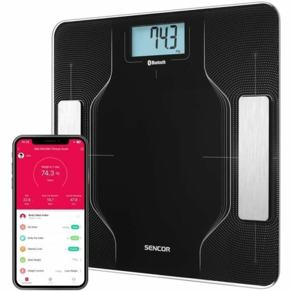 Digital Bathroom Scales Sencor SBS 8002BK Black noir 180 kg