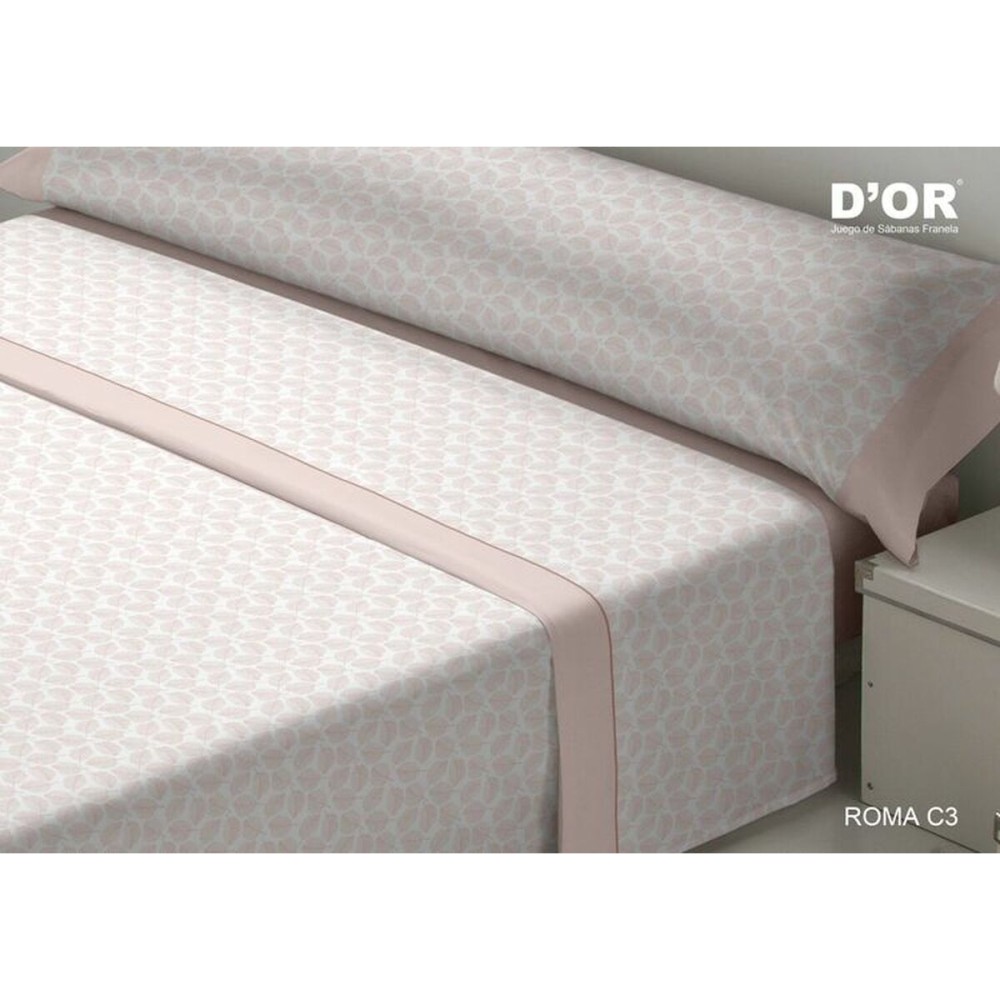 Jeu de draps D'Or ROMA Rose Lit king size Franela