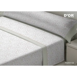 Jeu de draps D'Or PARIS Gris Lit de 120 Franela