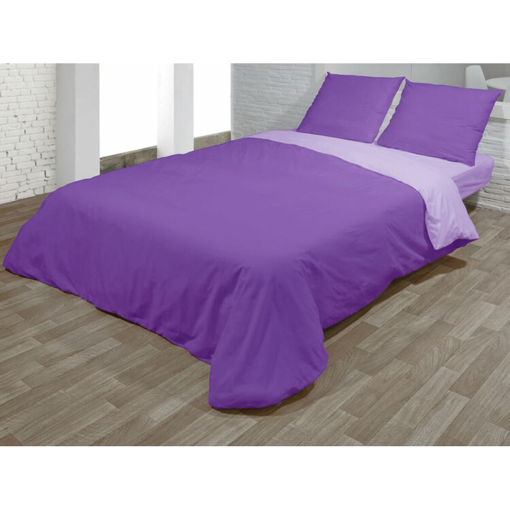 Parure de couette Hosteline VEGAS Mauve Lit ½ persones 3 Pièces