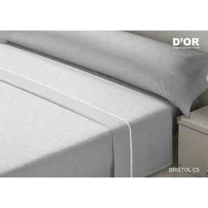 Jeu de draps D'Or BRISTOL Gris Lit king size Franela