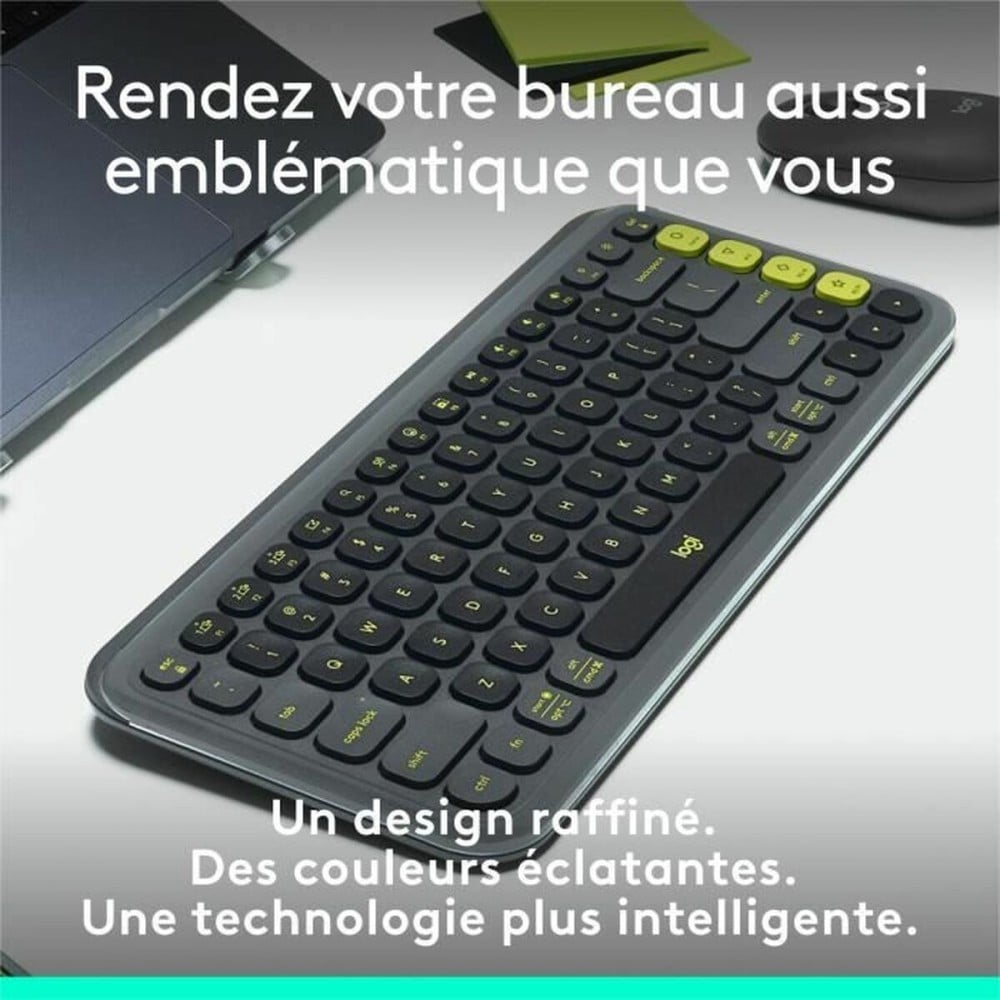 Wireless Keyboard Logitech Pop Icon Keys Dark grey AZERTY