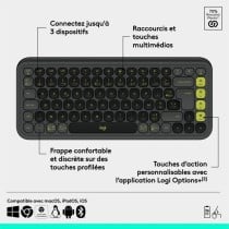 Wireless Keyboard Logitech Pop Icon Keys Dark grey AZERTY