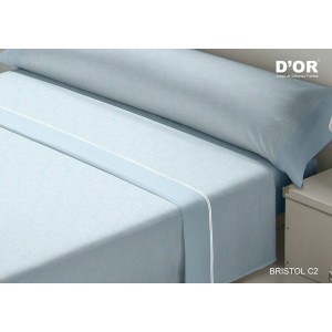 Jeu de draps D'Or BRISTOL Bleu Lit king size Franela