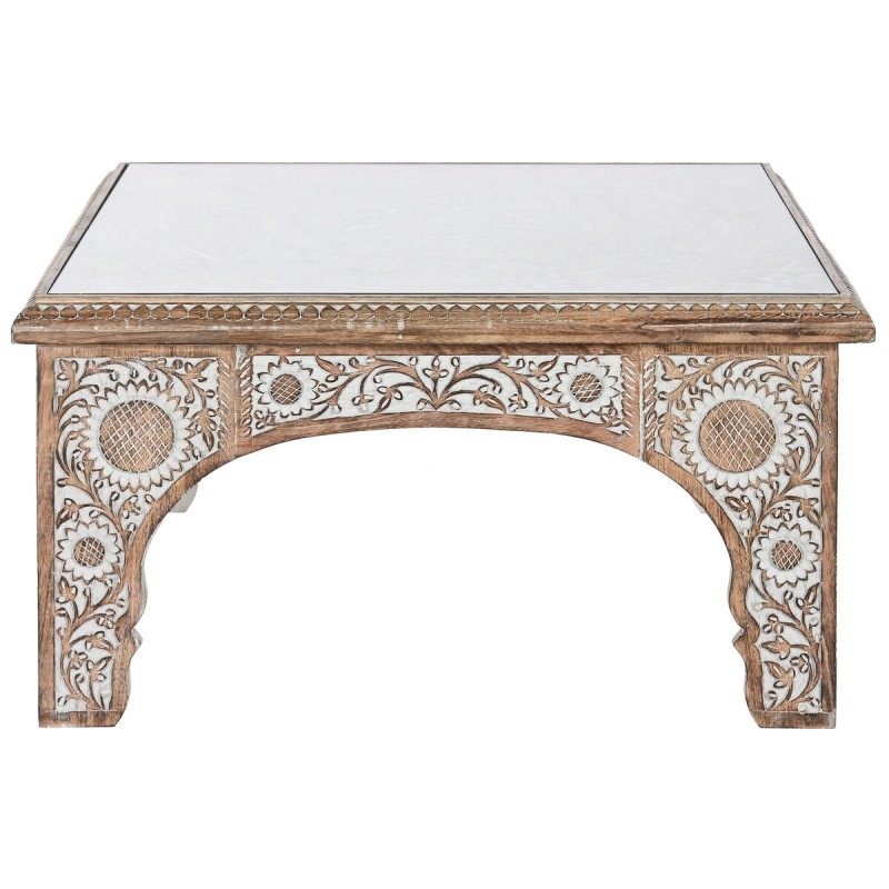 Centre Table DKD Home Decor 81 x 81 x 45 cm Crystal Aluminium Mango wood