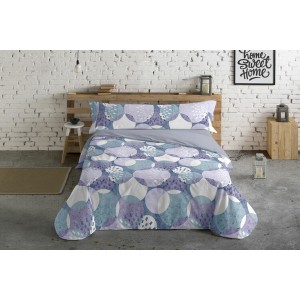 Duvet cover set Hosteline Circulos Blue Double 3 Pieces