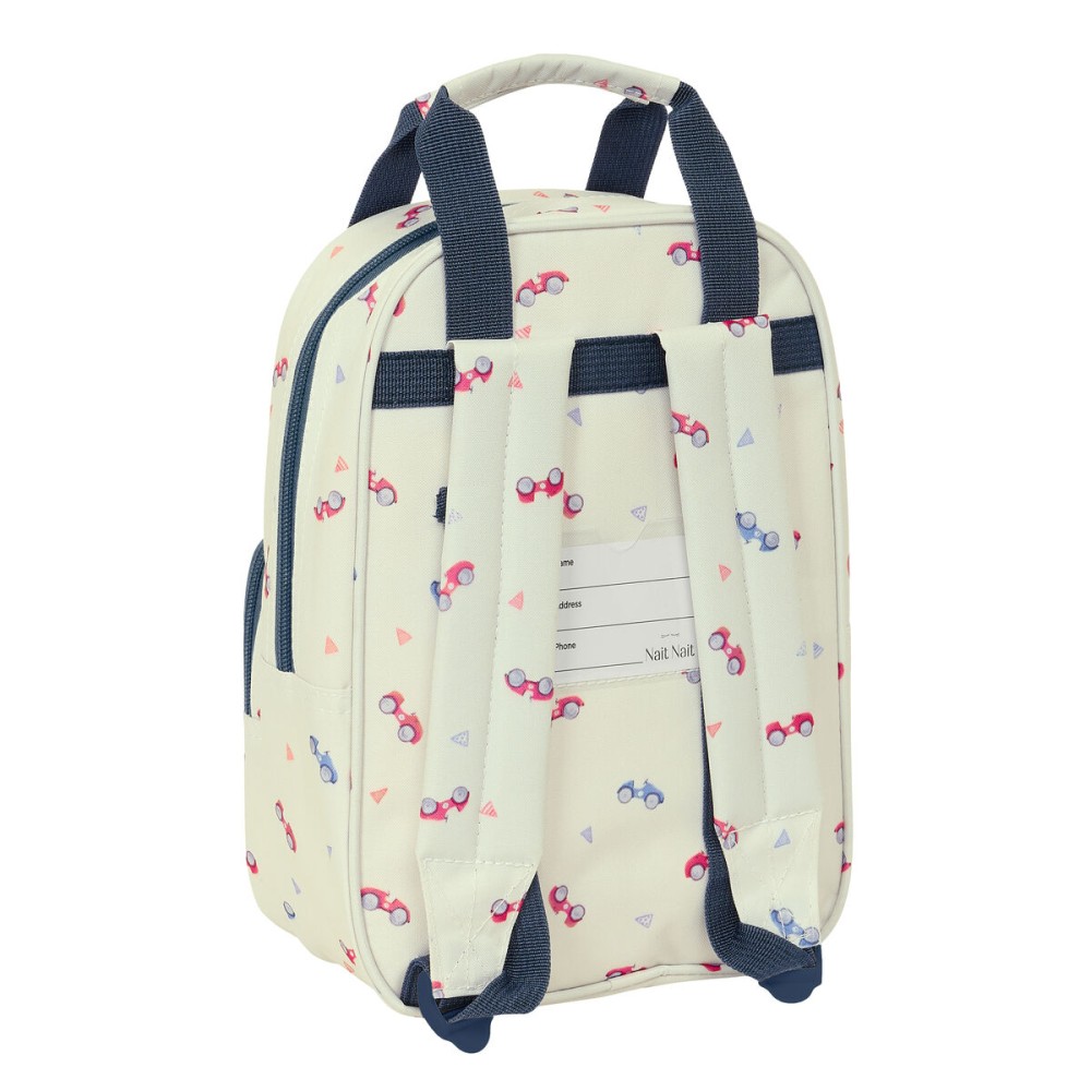 School Bag Nait Nait Coches Beige 20 x 28 x 8 cm