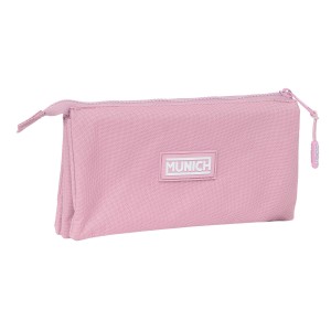 Dreifaches Mehrzweck-Etui Munich Basic Rosa 22 x 12 x 3 cm