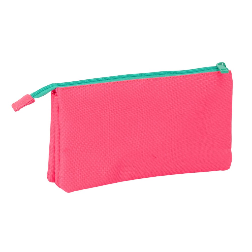 Triple Carry-all Nait Nait Rosa fluor Pink 22 x 12 x 3 cm