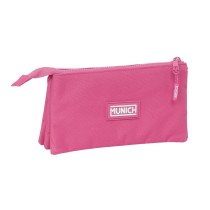 Trousse Fourre-Tout Triple Munich Basic Fuchsia 22 x 12 x 3 cm