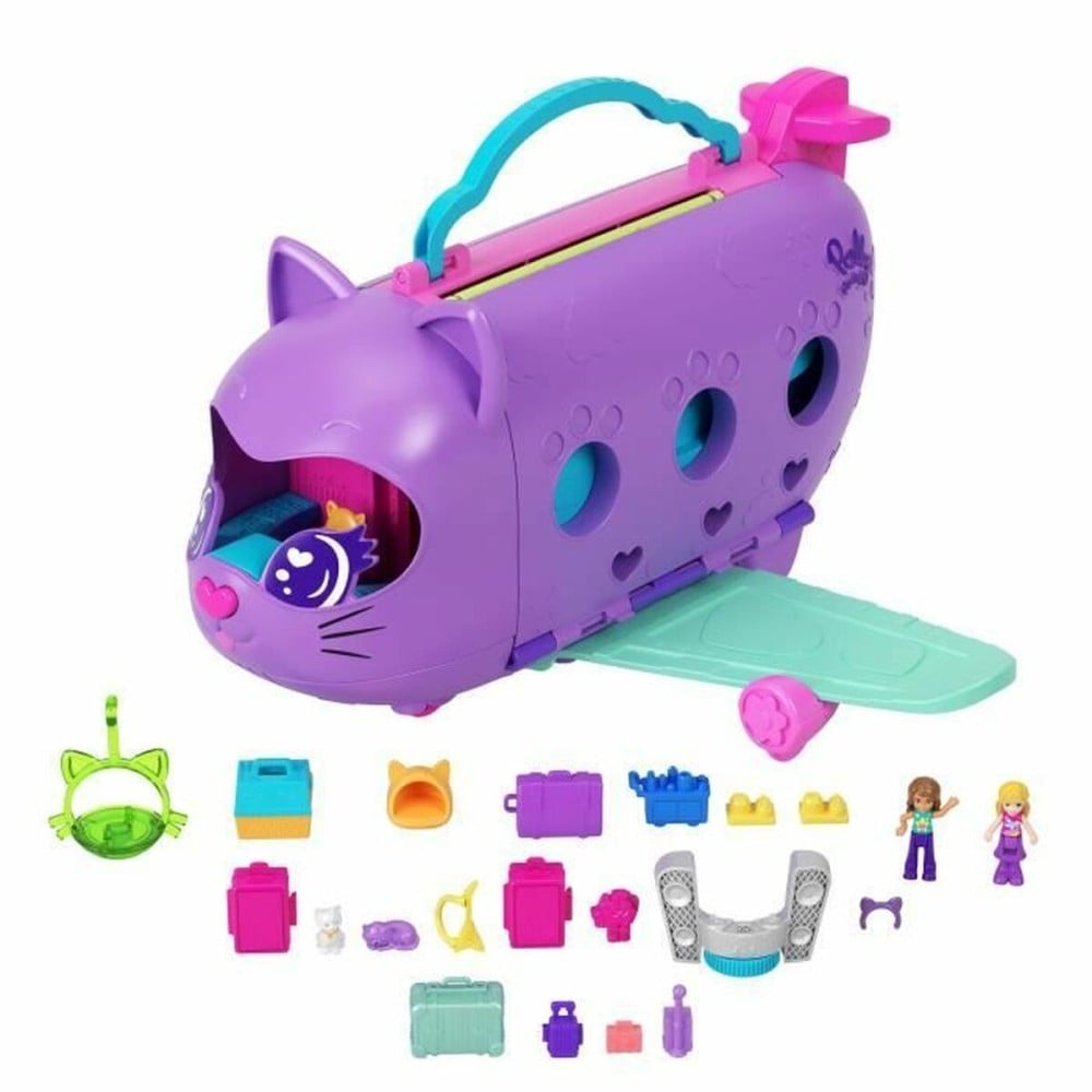 Playset Polly Pocket Transforming Kitten Airplane-Box