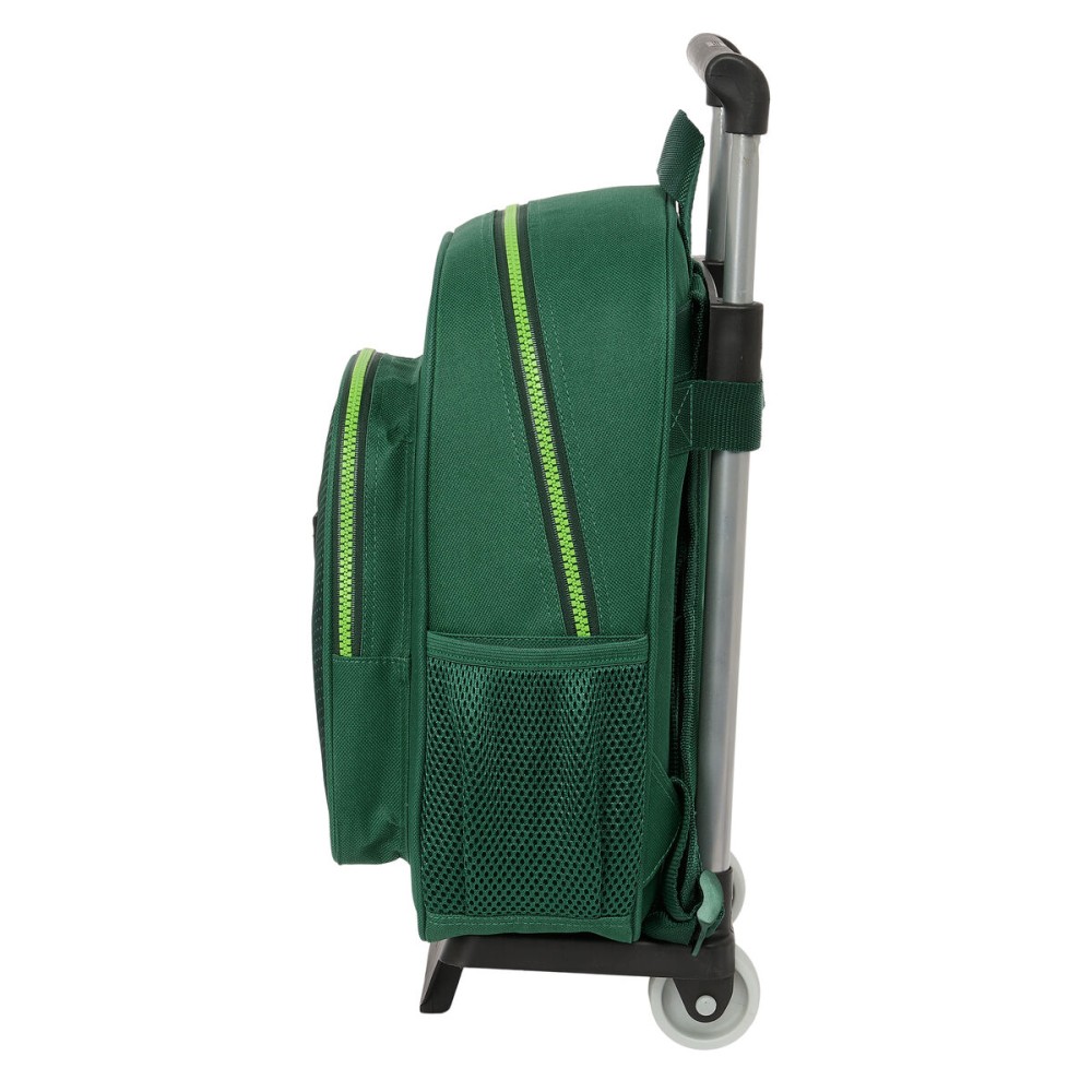 School Rucksack with Wheels Real Betis Balompié Green 28 x 34 x 10 cm