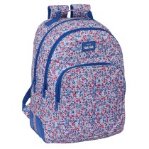 School Bag Nait Nait Flores coimbra azul Blue 32 x 42 x 15 cm