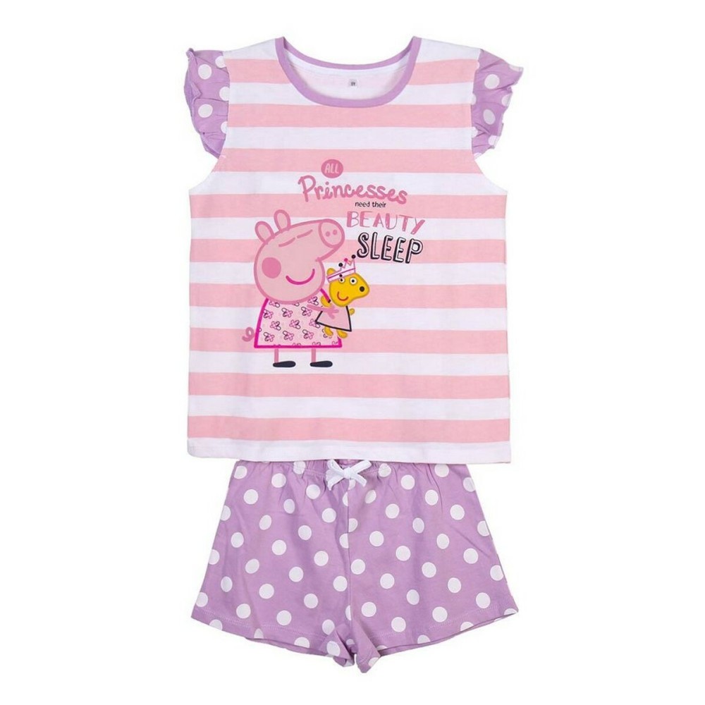 Sommer-Schlafanzug Peppa Pig Rosa Lila