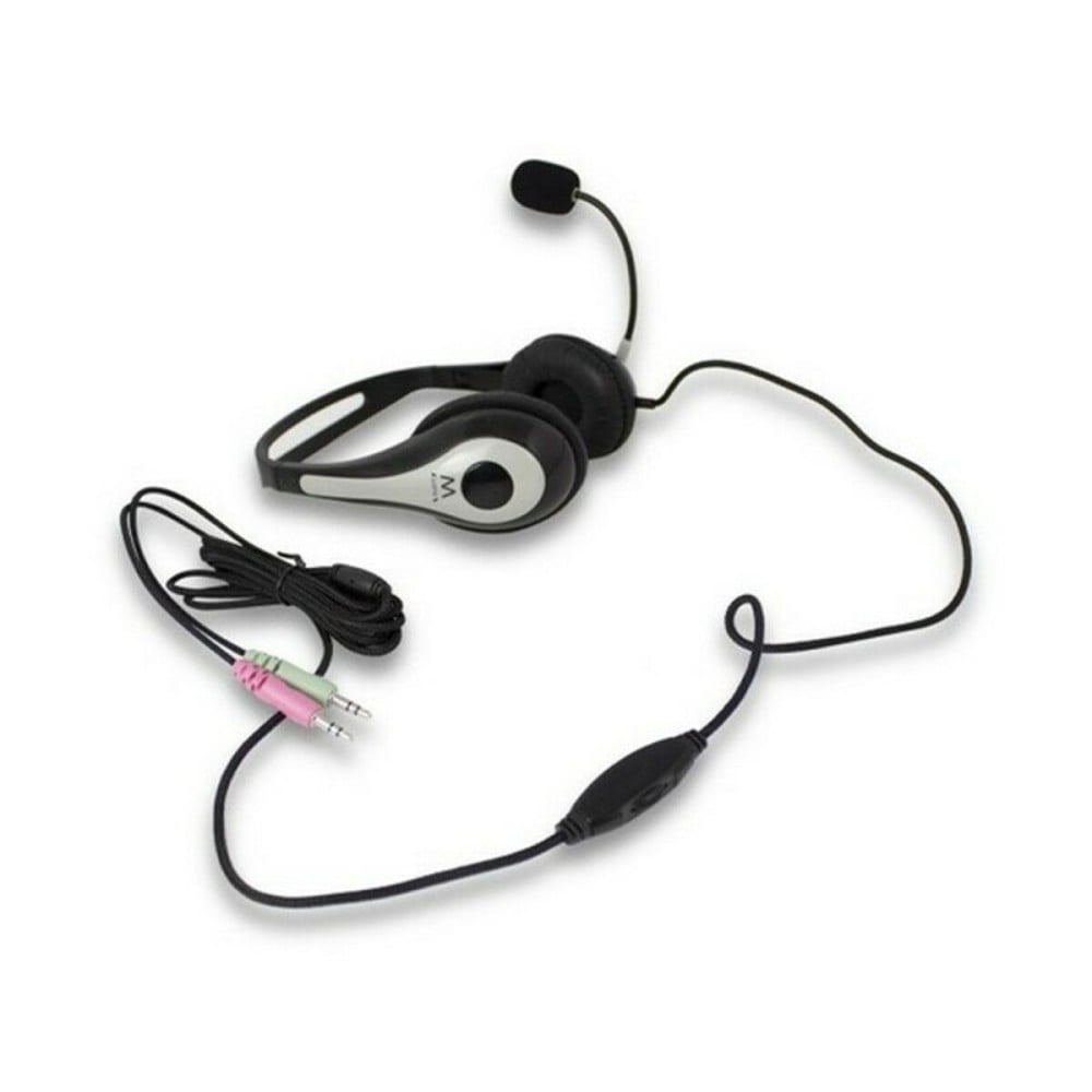 Headphones with Microphone Ewent EW3562 Black Silver