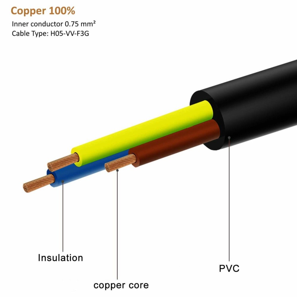 Power Cord Ewent EW-190100-030-N-P Black Multicolour 3 m