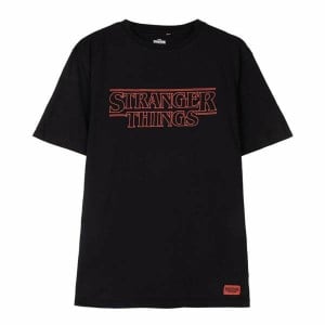 Damen Kurzarm-T-Shirt Stranger Things Schwarz