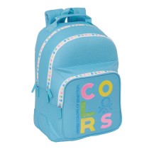 Schulrucksack Benetton Spring Celeste 32 x 42 x 15 cm