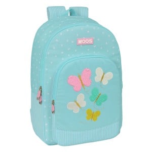 Schulrucksack Moos Butterflies Blau 30 x 46 x 14 cm