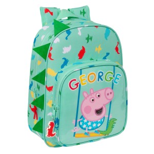 Schulrucksack Peppa Pig George Minze 26 x 34 x 11 cm