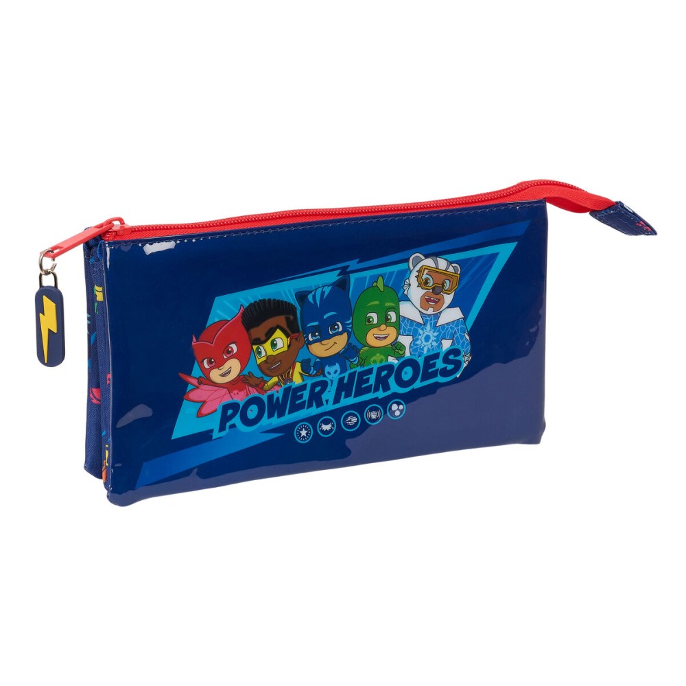 Trousse Fourre-Tout Triple PJ Masks Ready Blue marine 22 x 12 x 3 cm