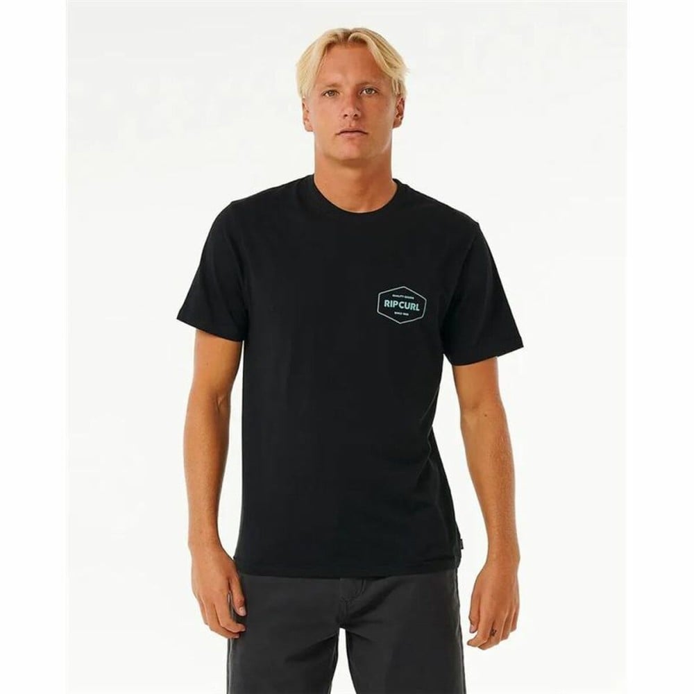 Herren Kurzarm-T-Shirt Rip Curl Stapler  Schwarz