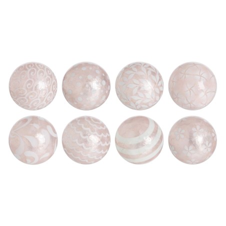 Balls CAPIZ Decoration Pink 10 x 10 x 10 cm (8 Units)