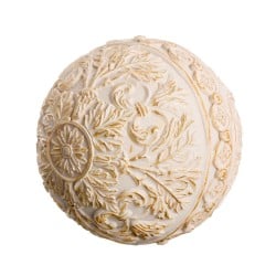 Balls Decoration Golden White 10 x 10 x 10 cm (8 Units)