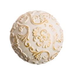 Balls Decoration Golden White 10 x 10 x 10 cm (8 Units)