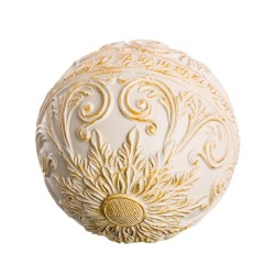 Balls Decoration Golden White 10 x 10 x 10 cm (8 Units)